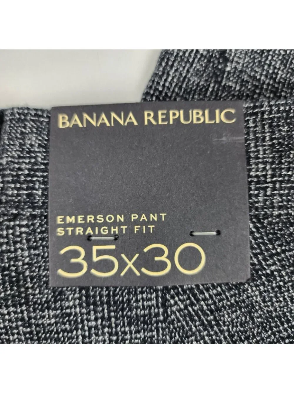Banana Republic Jean Men 35x30 Charcoal Gray Black Emerson Pant Straight Leg NWT